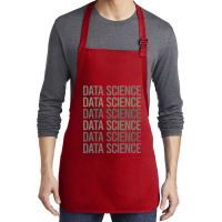 Gray Text Art Data Science Red Medium-length Apron | Artistshot