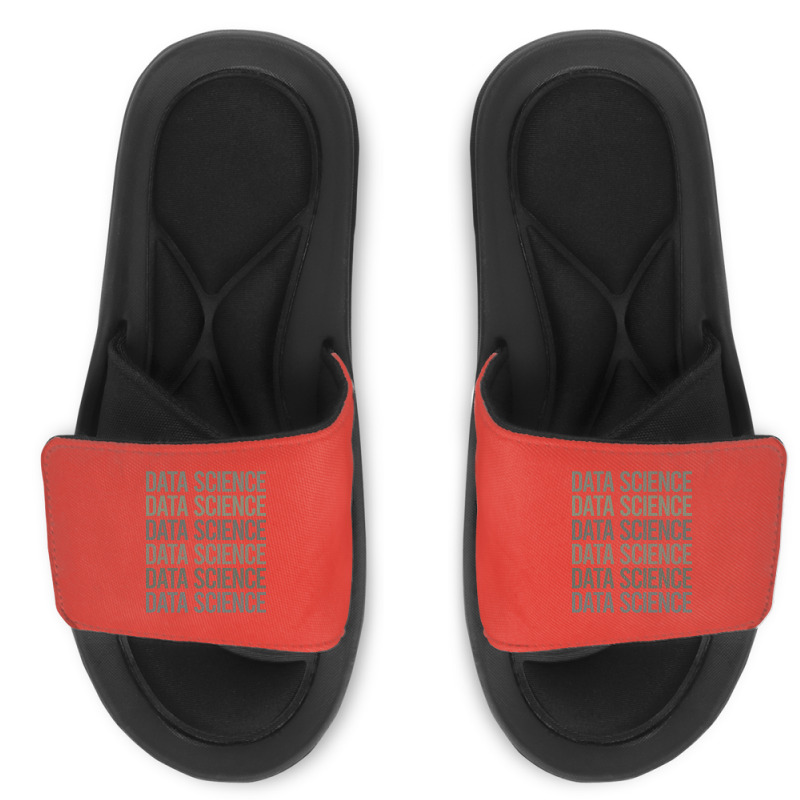 Gray Text Art Data Science Red Slide Sandal | Artistshot