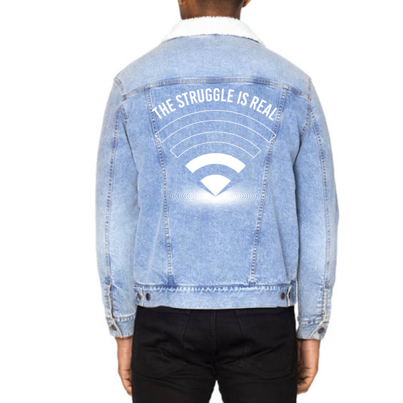 The Struggle Is Real Funny Programmer Gamer Unisex Sherpa-lined Denim Jacket | Artistshot