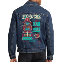 Lechucks Tiki Bar   Monkey Island   Retro Video Ga Men Denim Jacket | Artistshot