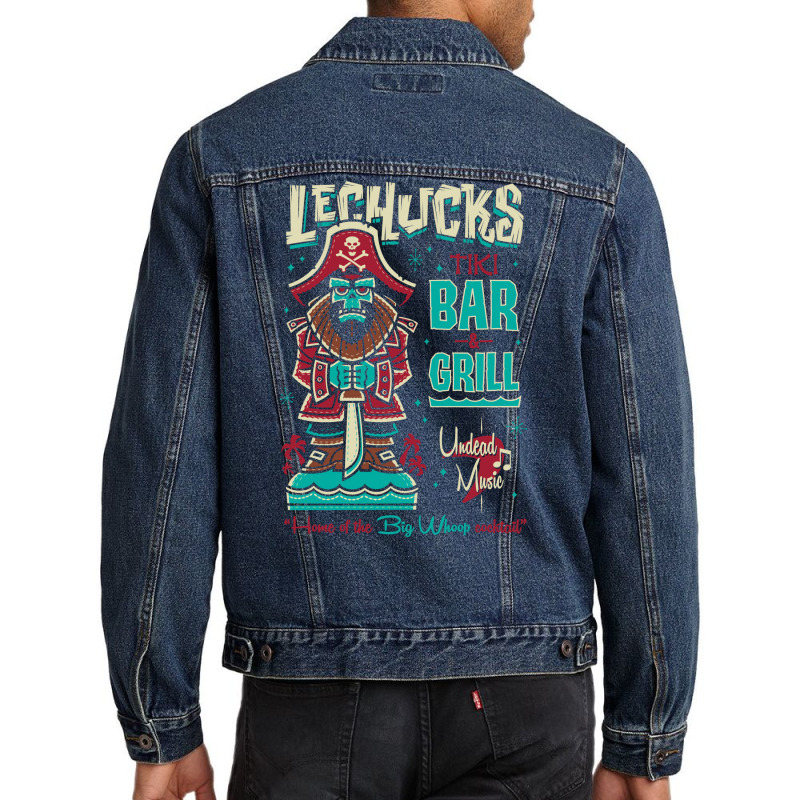 Lechucks Tiki Bar   Monkey Island   Retro Video Ga Men Denim Jacket by eventslumjac | Artistshot