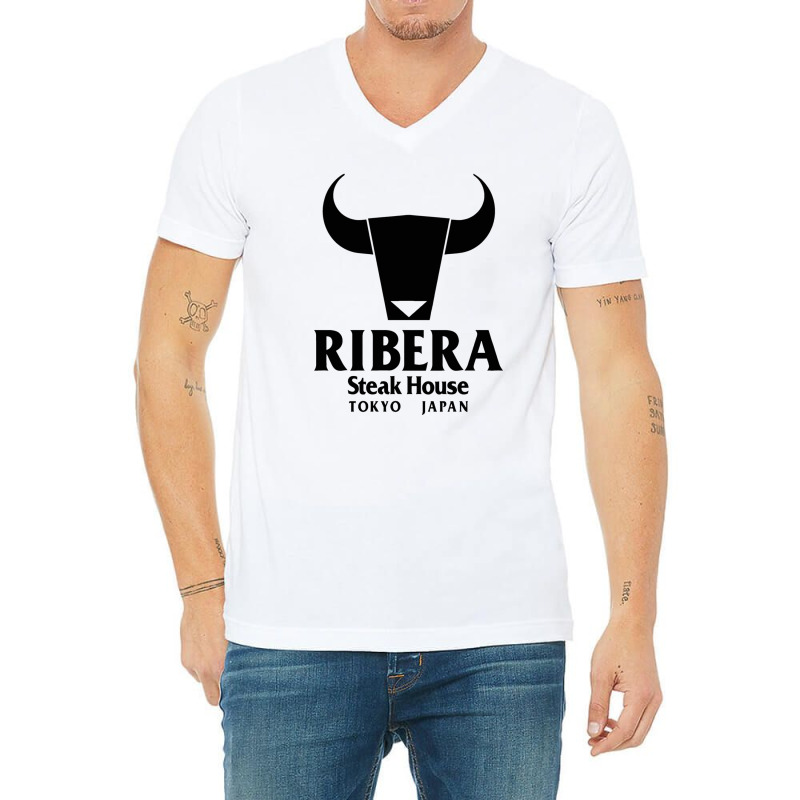 Ribera Steak House Japan V-Neck Tee by oroscoshuyaoz | Artistshot