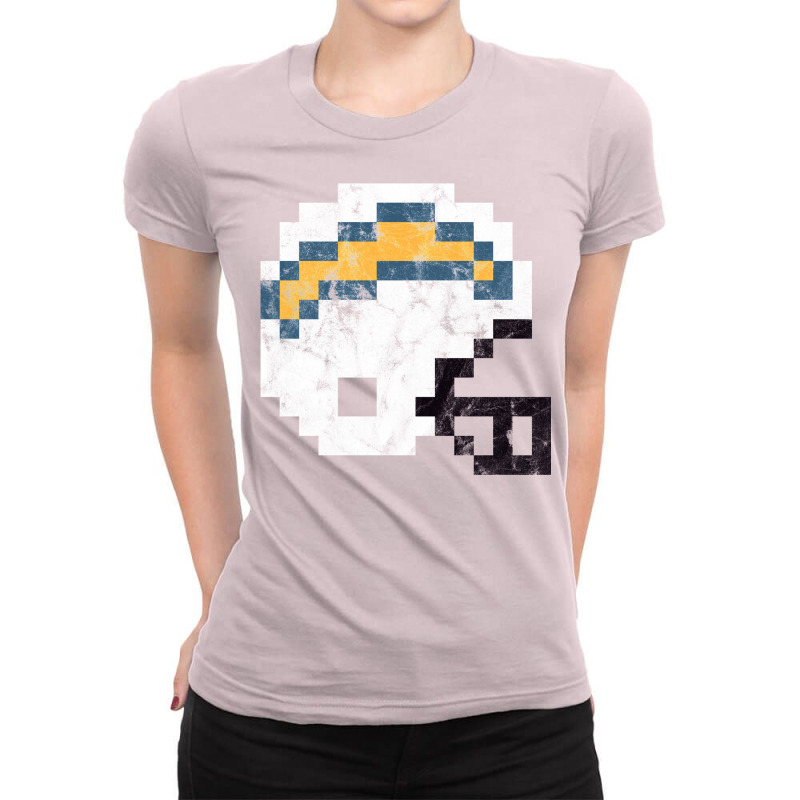 La Chargers Distressed Football Helmet Ladies Fitted T-Shirt by xguelezzi8 | Artistshot