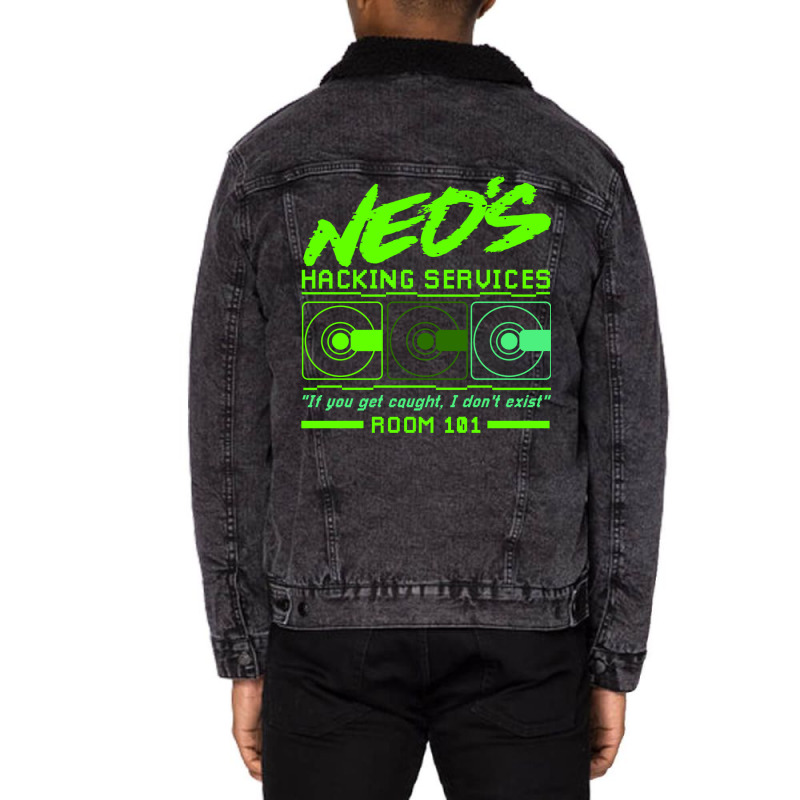 Neo's Hacking Services Unisex Sherpa-Lined Denim Jacket by xaqaniportv | Artistshot