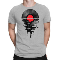 Music Vinyl Record Cool Sunset Red T-shirt | Artistshot