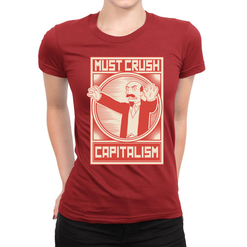 Must Crush Capitalism Ladies Fitted T-Shirt by delhayeidai | Artistshot