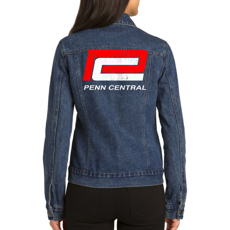 Penn Central Transportation Company Railroad Ladies Denim Jacket by lummeroctarl | Artistshot