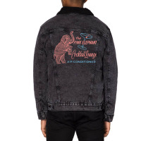 Pink Elephant Cocktail Lounge Unisex Sherpa-lined Denim Jacket | Artistshot