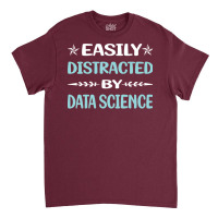 Funny Easily Distracted By Data Science Red Classic T-shirt | Artistshot