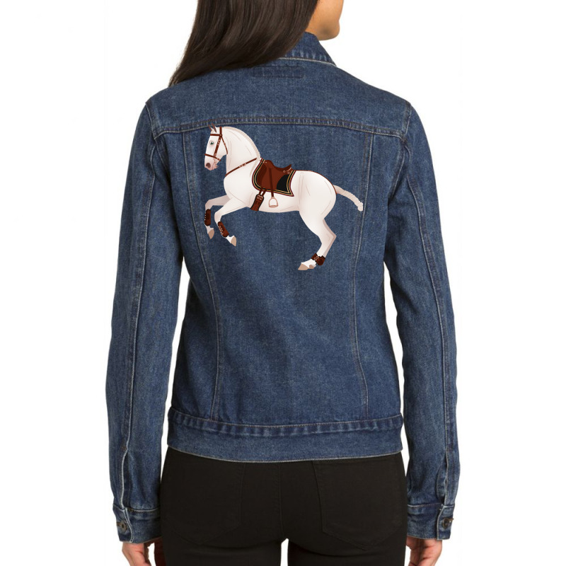 Baroque Andalusian Horse Equine Rampaige Ladies Denim Jacket | Artistshot