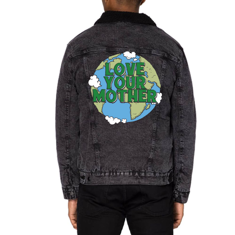 Earth Day Music Blue Hipster Unisex Sherpa-lined Denim Jacket | Artistshot