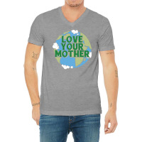 Earth Day Music Blue Hipster V-neck Tee | Artistshot