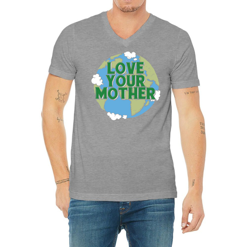 Earth Day Music Blue Hipster V-neck Tee | Artistshot