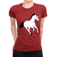 Horse Line Drawing Nature Ladies Fitted T-shirt | Artistshot