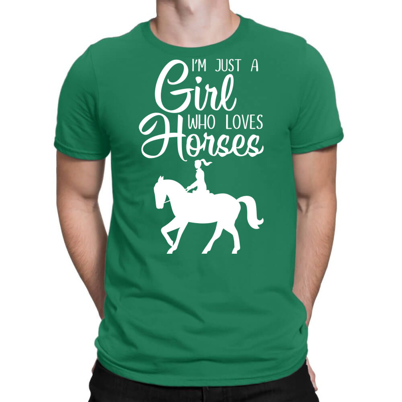 Im Just A Girl Who Loves Horses Gift Riding Gift T-Shirt by seakolaasseh | Artistshot