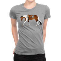 Tobiano Western Pleasure Horse Equine Rampaige Cut Ladies Fitted T-shirt | Artistshot