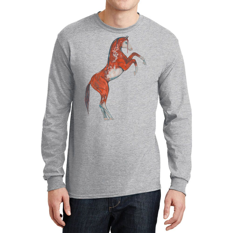 Paint Red Horse Love Aesthetic Long Sleeve Shirts by seakolaasseh | Artistshot