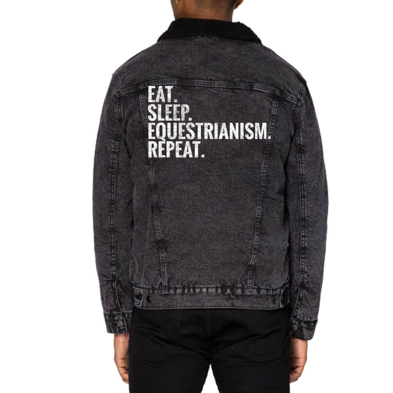 Eat Sleep Equestrianism Repeat Summer Unisex Sherpa-Lined Denim Jacket by peemotchalwe4 | Artistshot