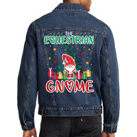 The Equestrian Gnome Xmas Tree Group Christmas Mat Men Denim Jacket | Artistshot