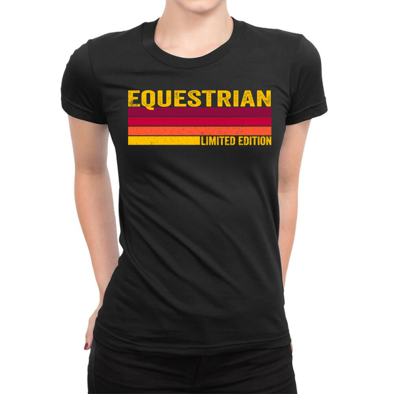 Equestrian 80s Retro Vintage Limited Edition Natur Ladies Fitted T-Shirt by asaquegaikad | Artistshot