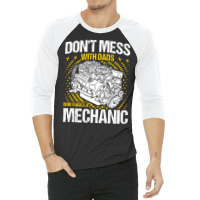 Dads Who Raises A Mechanic Mechanic Dad Vintage 3/4 Sleeve Shirt | Artistshot