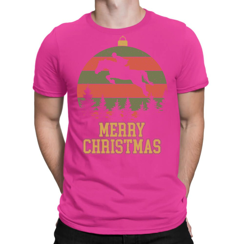 Merry Christmas Dressage Equestrian Xmas Tree Yell T-shirt | Artistshot