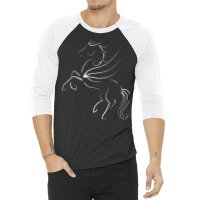 Rearing Black Pegasus Quote 3/4 Sleeve Shirt | Artistshot