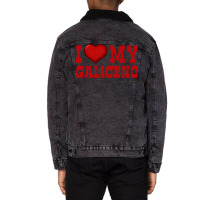 I Love My Galiceno Horse Girl Unisex Sherpa-lined Denim Jacket | Artistshot