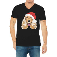 English Cocker Spaniel Merry Christmas Cool V-neck Tee | Artistshot