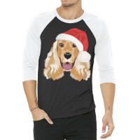 English Cocker Spaniel Merry Christmas Cool 3/4 Sleeve Shirt | Artistshot