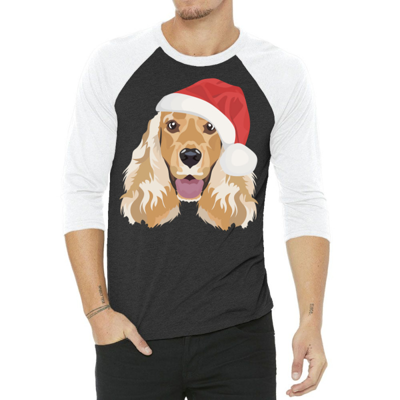 English Cocker Spaniel Merry Christmas Cool 3/4 Sleeve Shirt | Artistshot