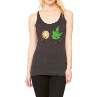 Bitcoin And Cannabis Humor Racerback Tank | Artistshot