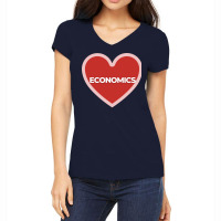 I Heart Economics Hipster Women's V-neck T-shirt | Artistshot