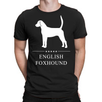 English Foxhound Dog White Silhouette Cute T-shirt | Artistshot