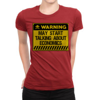 Warning May Start Talking About Economics Tumblr Ladies Fitted T-shirt | Artistshot