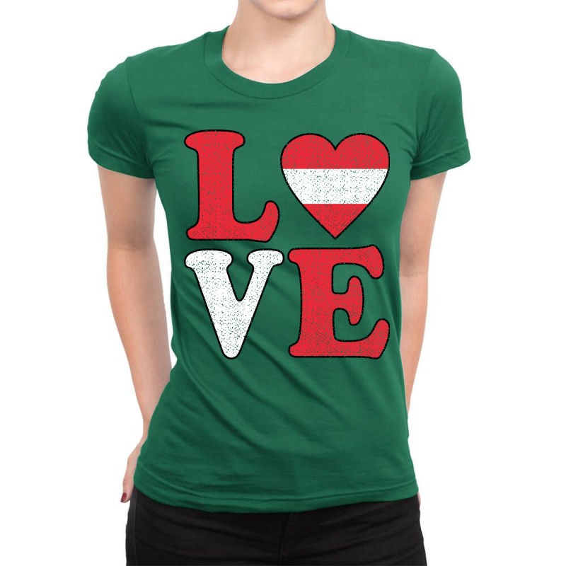 Love Austria Pride Austrian Flag Aesthetic Ladies Fitted T-Shirt by ushaanthihr | Artistshot