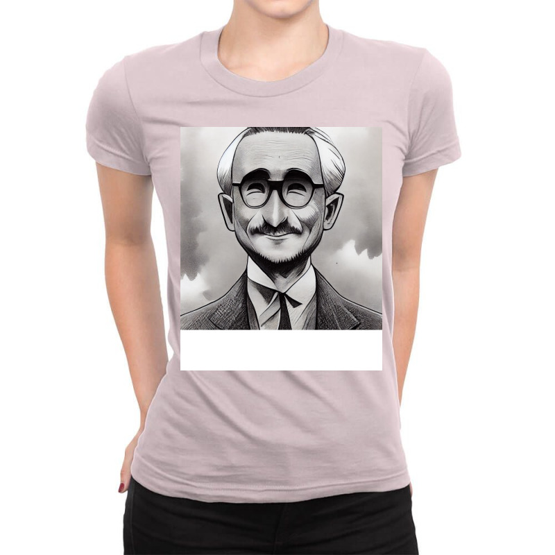 Happy Fa Hayek Manga Style Portrait 70s Ladies Fitted T-Shirt by motlhbav | Artistshot