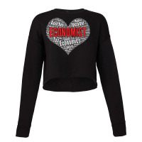 Math Economist Heart Shape Word Cloud Design Econo Cropped Sweater | Artistshot