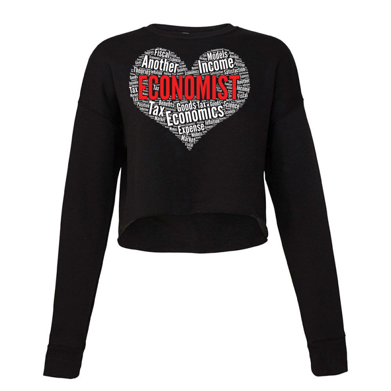 Math Economist Heart Shape Word Cloud Design Econo Cropped Sweater by ushaanthihr | Artistshot