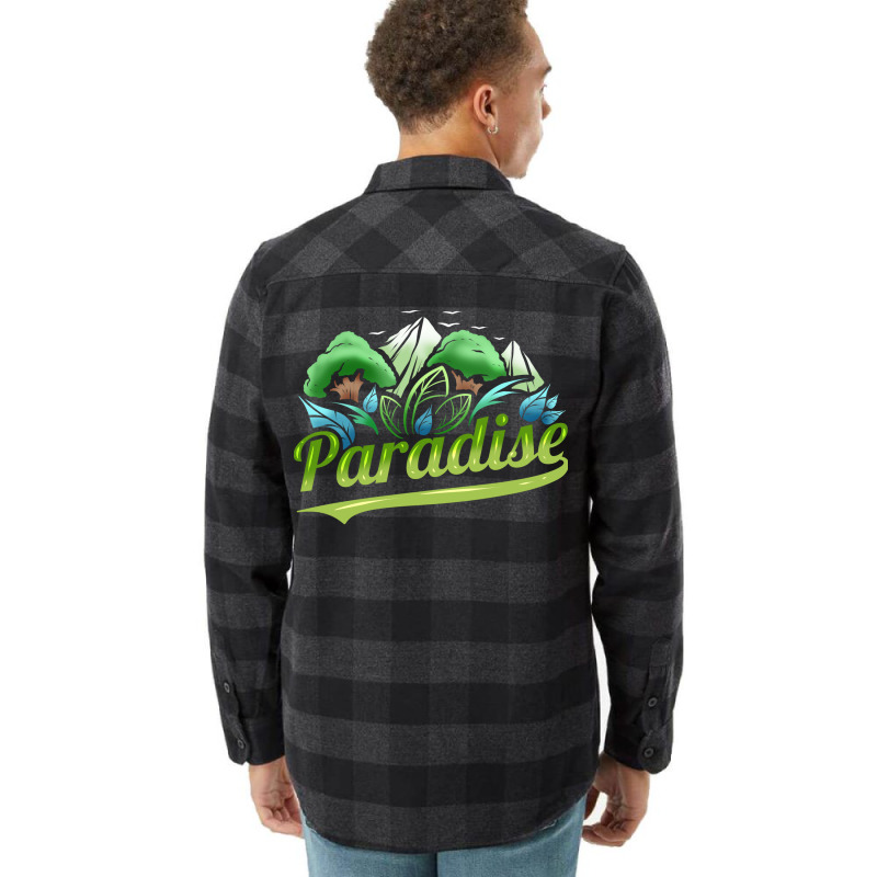 Paradise With Trees And Mountains For Earth Day St Flannel Shirt | Artistshot