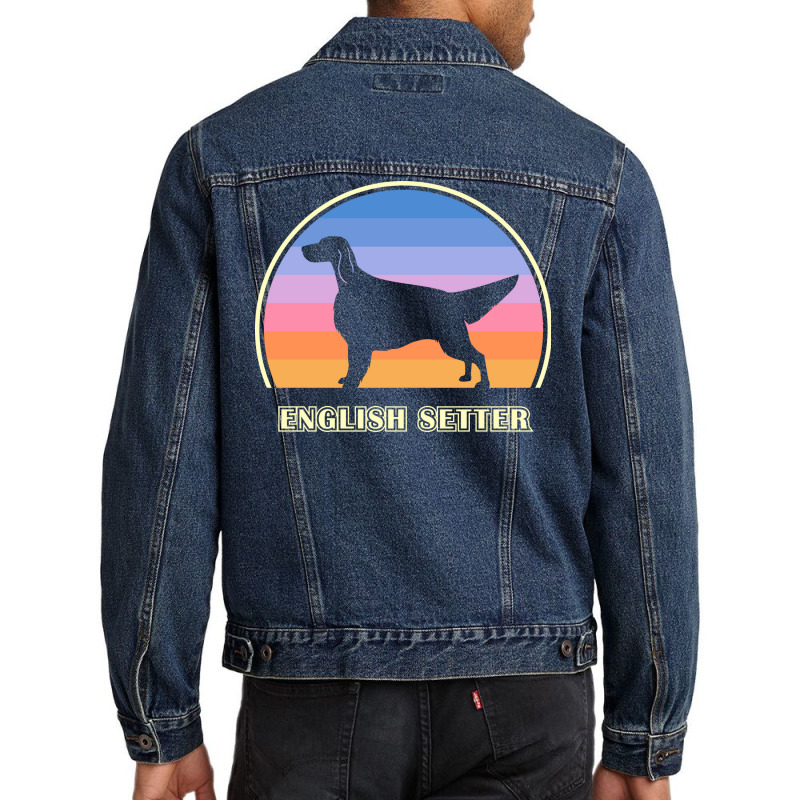 English Setter Vintage Sunset Dog Tumblr Men Denim Jacket | Artistshot