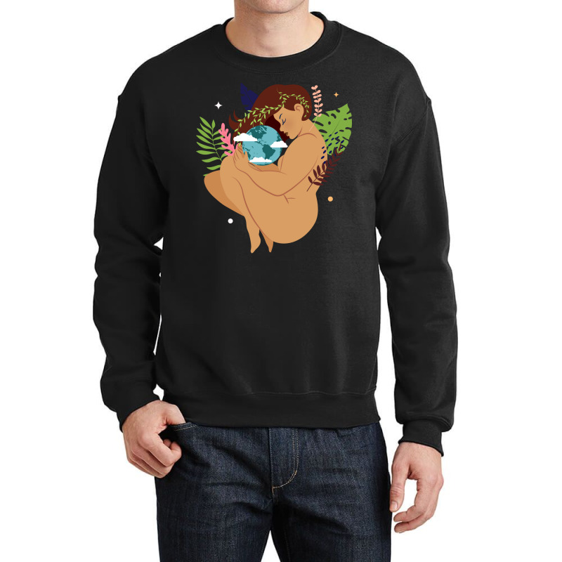 Brown Skinned Mother Earth Hipster Crewneck Sweatshirt | Artistshot