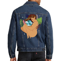 Brown Skinned Mother Earth Hipster Men Denim Jacket | Artistshot