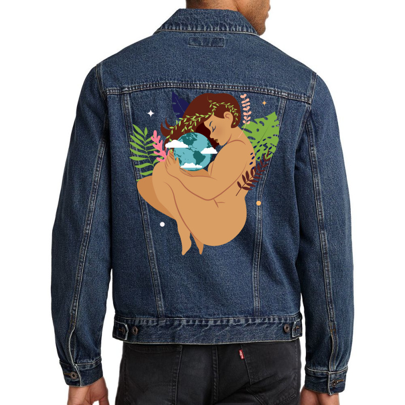 Brown Skinned Mother Earth Hipster Men Denim Jacket | Artistshot