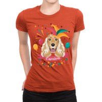 English Cocker Spaniel Carnival Madi Gras Humor Ladies Fitted T-shirt | Artistshot