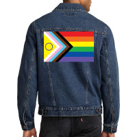 New 2021 Intersex Inclusive Progress Pride Flag Men Denim Jacket | Artistshot