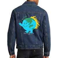 Funny Im Fine Earth Sarcasm Humor Cute Men Denim Jacket | Artistshot