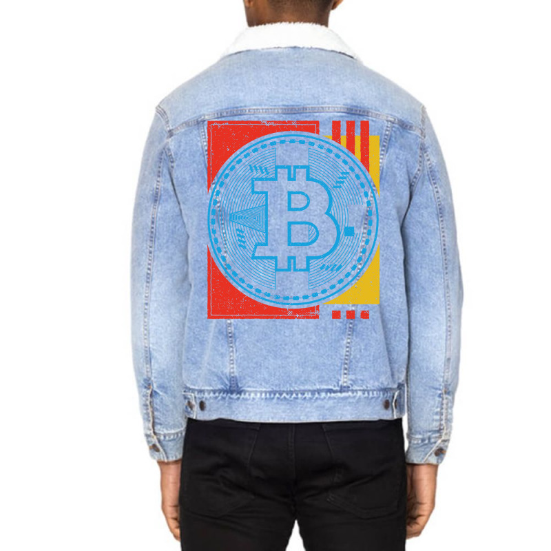 Bitcoin Abstract Music Unisex Sherpa-Lined Denim Jacket by nsikekhizom | Artistshot