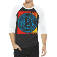 Bitcoin Abstract Music 3/4 Sleeve Shirt | Artistshot