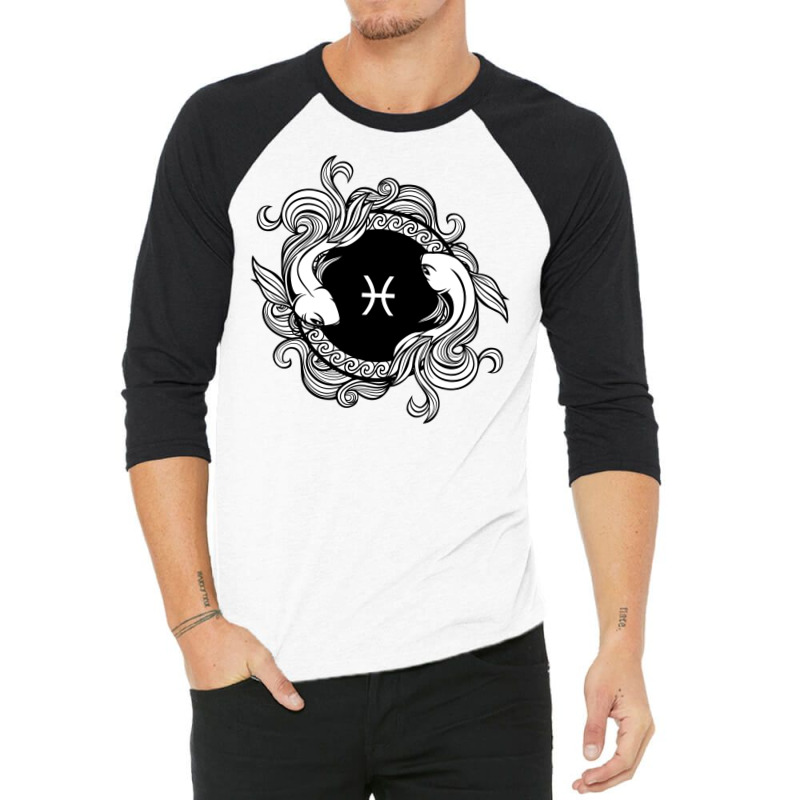 Pisces  Pisces Zodiac Sign  Birthday (black) 3/4 Sleeve Shirt | Artistshot